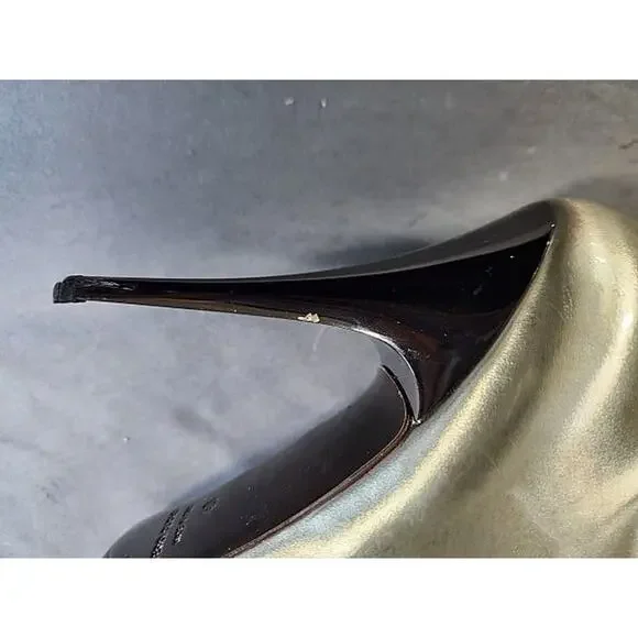 Vintage Giuseppe Zanotti Silver 5' Stiletto Knee High Leather Go-Go Boots 40 - Picture 9 of 9